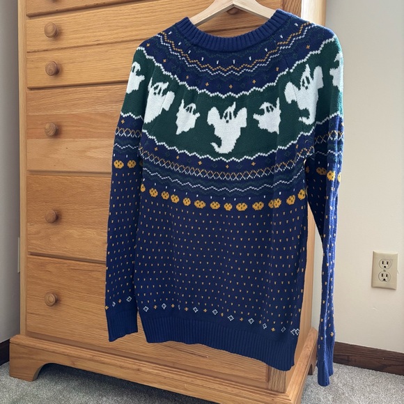 Modcloth Sweaters - ModCloth Size Small Blue Ghost Halloween Fair-Isle Sweater